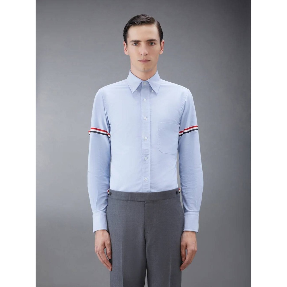 Thom Browne Classic Oxford Armband Shirt Light Blue Size 2/M NWT